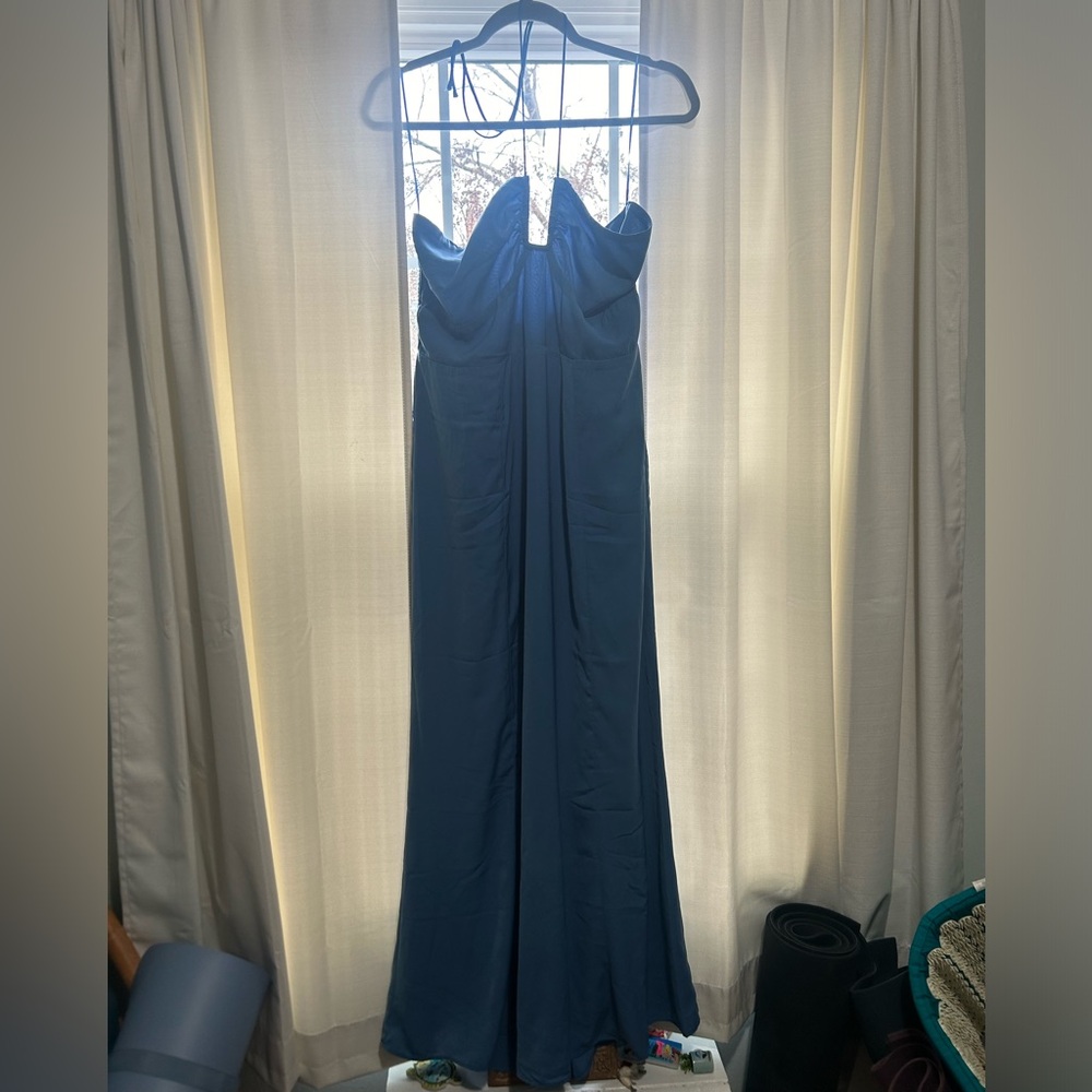 Cornflower Blue A&F Halter Maxi Dress